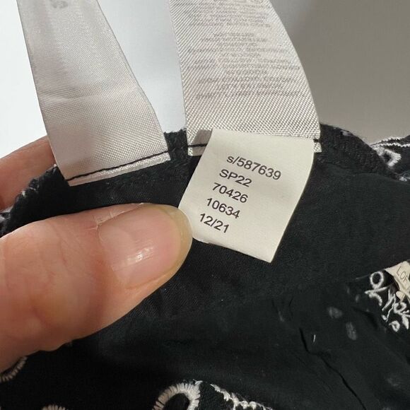 LOFT Black White Embroidered Lace Pattern Skirt NWT! - Picture 7 of 9